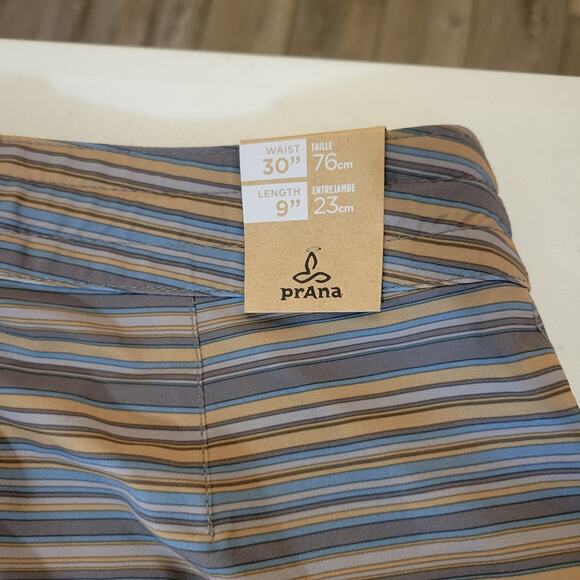 Prana Fenton Boardshort Men 30 Stripe 9" L Stretch Quick Dry UPF Surf Swim Trunk - Picture 3 of 8